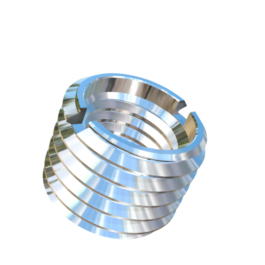 Titanium Slotted Threaded Insert with 3/4-10 UNC Internal Threads and 1-8 UNC External Threads that is 3/4 inch long